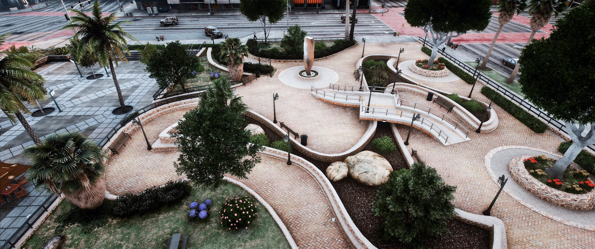 Strawberry Gardens Square | MLO / MAP | Fivem GTAV | Optimized | Drag and Drop Files | Best Quality |