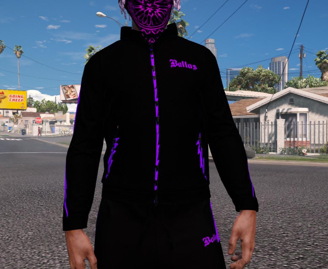 Ballas | CLOTHING PACK | FiveM GTAV | Ballas Gang Full Outfit | Optimized | Drag & Drop | Best Quality |