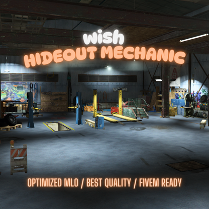 Hideout Mechanic | MLO / MAP | Fivem GTAV | Optimized | Drag and Drop Files | Best Quality |