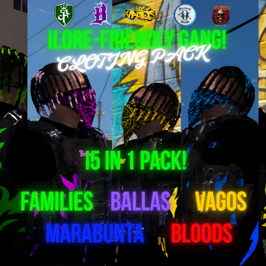 All Lore Gang Clothing Pack | FiveM GTAV | Lore Gangs Full Outfits  | Optimized | Drag & Drop | Best Quality |