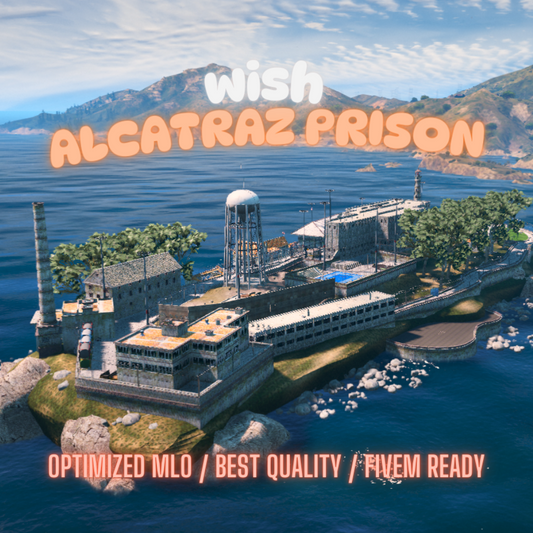 Alcatraz Prison | MLO / MAP | Fivem GTAV | Optimized | Drag and Drop Files | Best Quality |