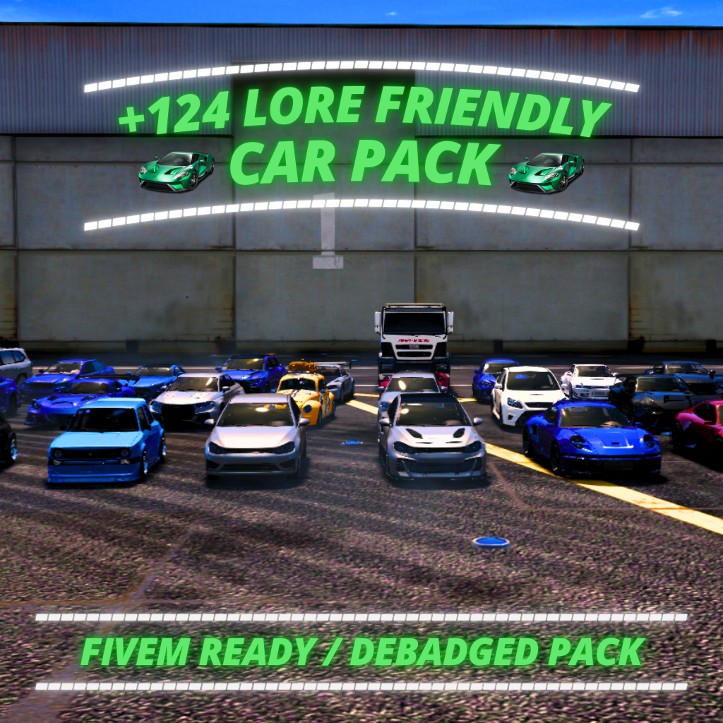 Lore-Friendly Car Pack | Pack / 124 Cars | Fivem GTAV | Optimized | Drag and Drop Files | Best Quality |