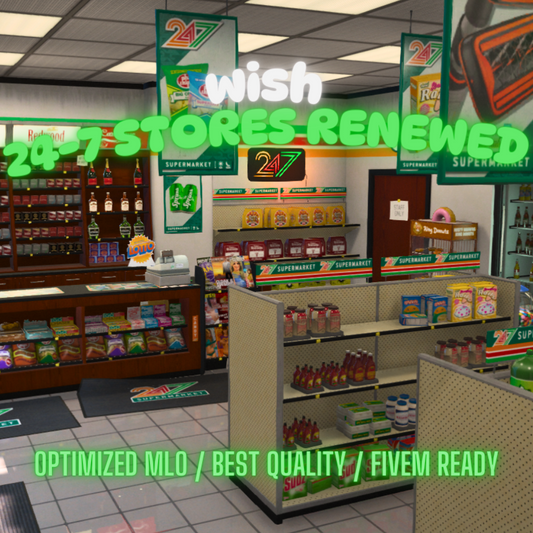 24-7 Stores Renewed | MLO / MAP | Fivem GTAV | Optimized | Drag and Drop Files | Best Quality |
