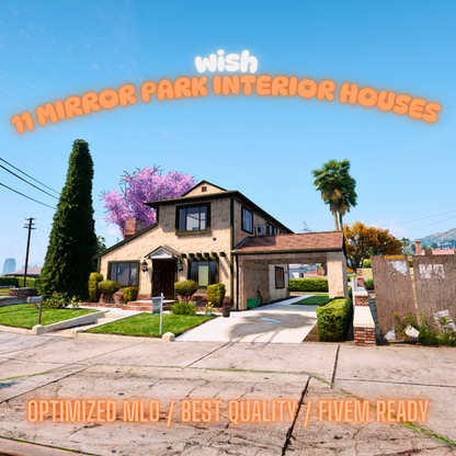 11 Mirror Park Interior Houses | MLO / MAP | Fivem GTAV | Optimized | Drag and Drop Files | Best Quality |