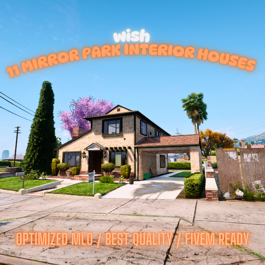 11 Mirror Park Interior Houses | MLO / MAP | Fivem GTAV | Optimized | Drag and Drop Files | Best Quality |