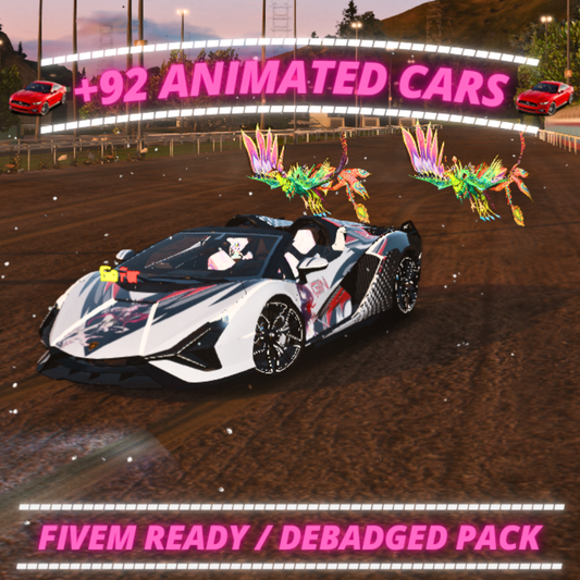 92+ Animated Car Pack +2.5 GB | Pack / 92 Animated Cars | Fivem GTAV | Optimized | Drag and Drop Files | Best Quality |
