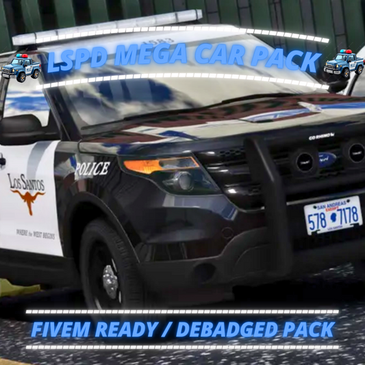 LSPD Mega Car Pack | Fivem GTAV | Optimized | Drag and Drop Files | Best Quality |