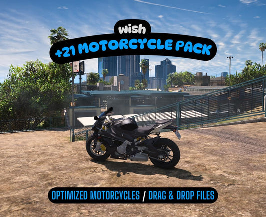 21+ Motorcycle Pack | Pack / 21 Motorcycles | Fivem GTAV | Optimized | Drag and Drop Files | Best Quality |